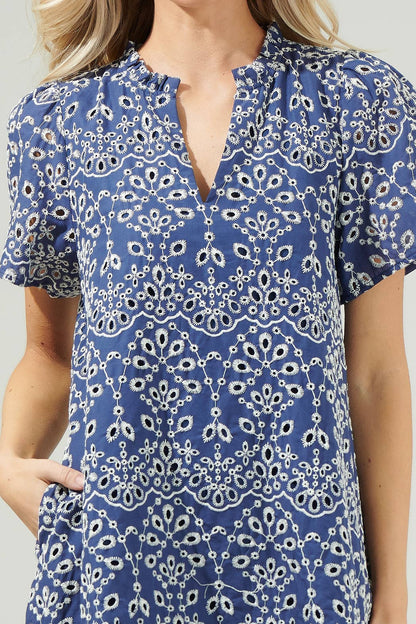 Viridiana Floral Eyelet Mini Dress