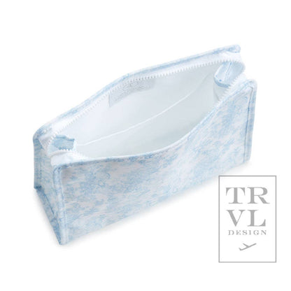 Roadie Large - Bunny Toile Blue Zip Pouch
