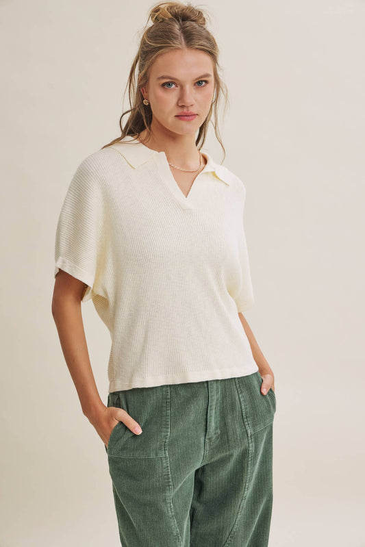 Relaxed Slub Rib Dolman Sweater