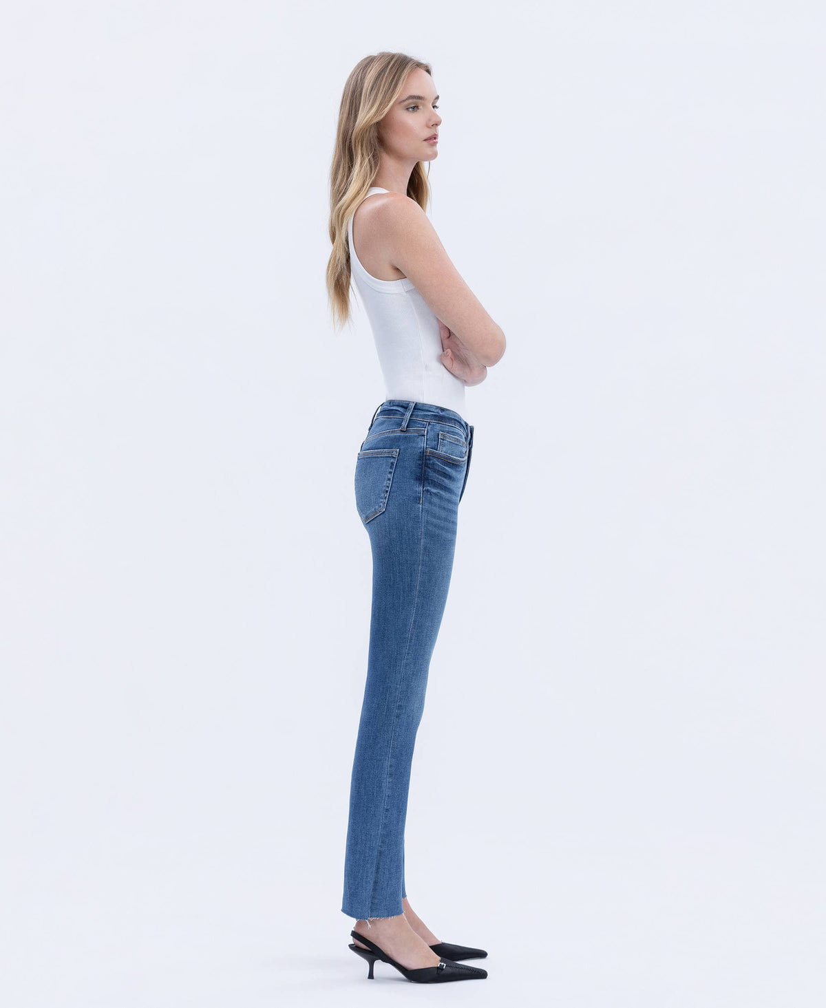 High Rise Slim Straight Jeans