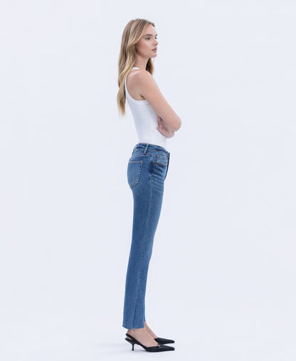 High Rise Slim Straight Jeans