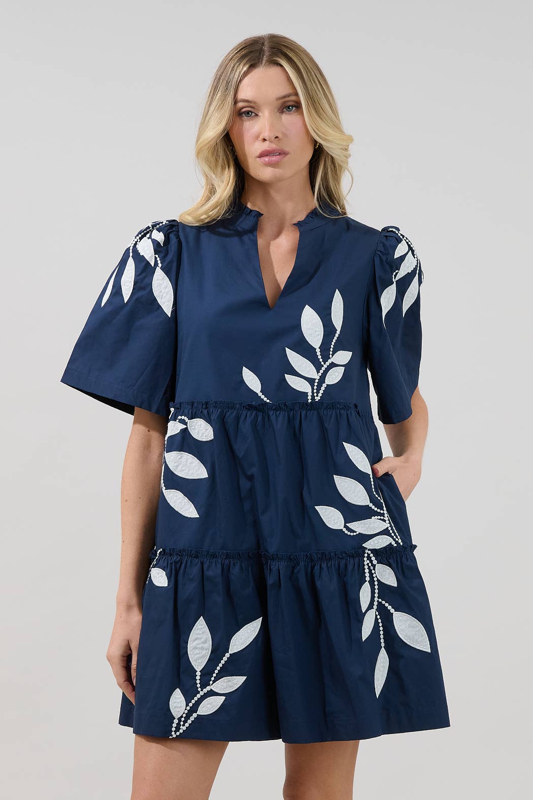 Dixie Split Neck Shift Dress