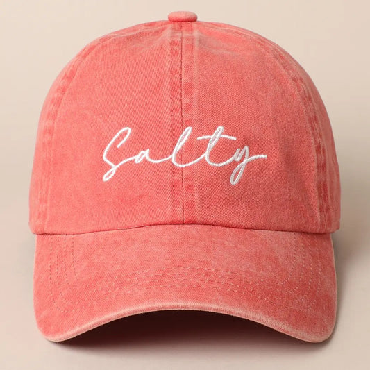 Salty lettering embroidery cap