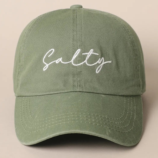 Salty lettering embroidery cap