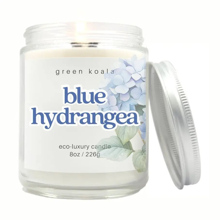 Blue Hydrangea 8oz Eco-Luxury Candle