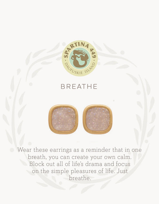 SLV Stud Earrings Breathe/Cream Druzy