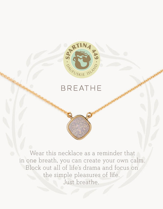 SLV Necklace 18" Breathe/Cream Druzy
