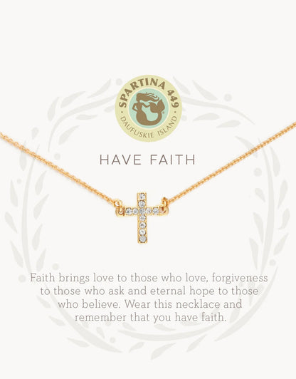 SLV Necklace 18" Have Faith/Cross