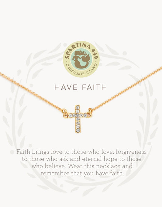 SLV Necklace 18" Have Faith/Cross
