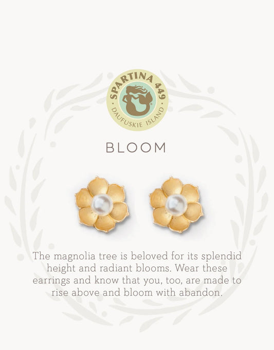 SLV Stud Earrings Bloom/Magnolia Flower