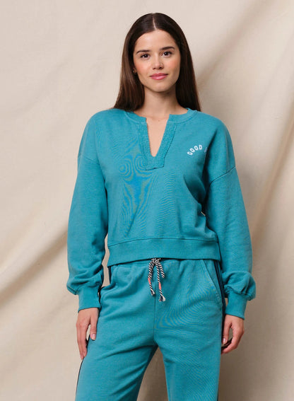 Split Neck Sweatshirt