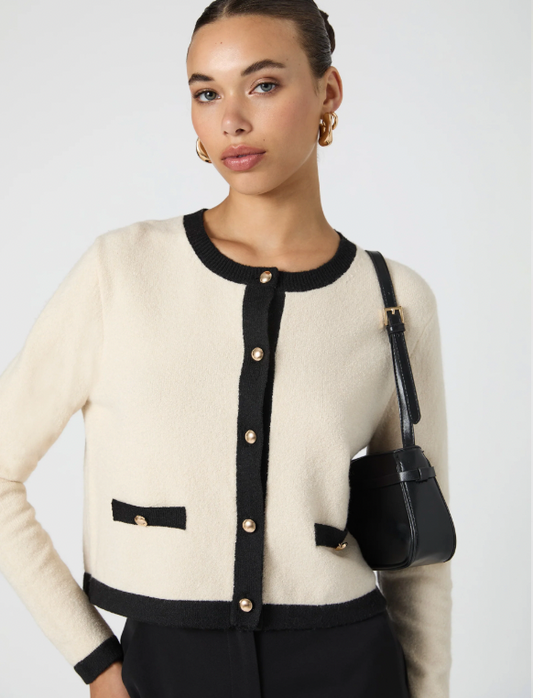 Classic Cream/Black Cardigan