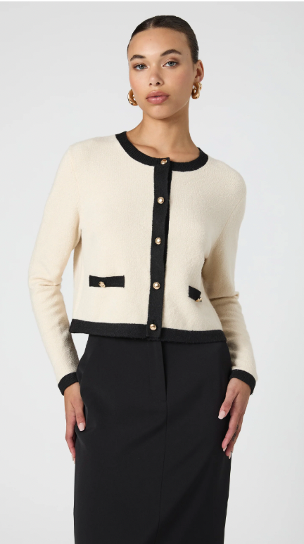 Classic Cream/Black Cardigan