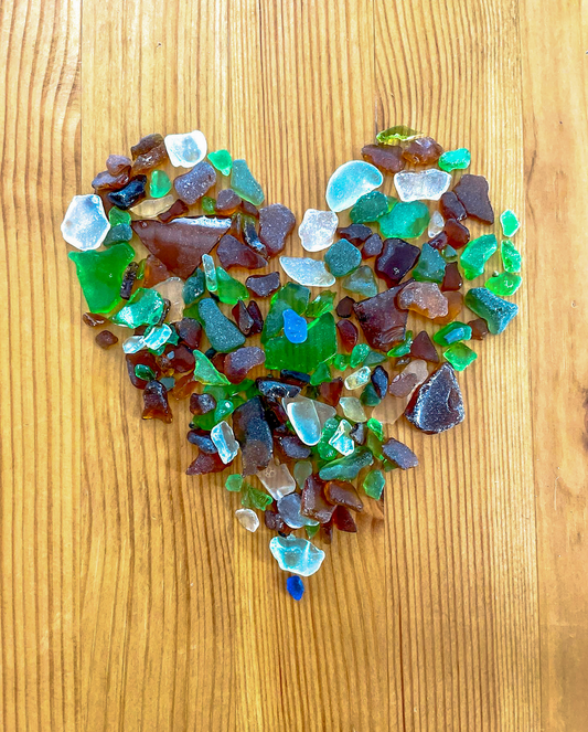 Seaglass Heart Card