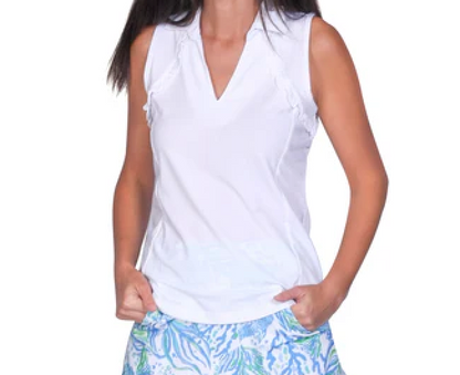 Blair Ruffle Sleeveless Polo