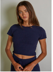 W1633: Navy Crop Top