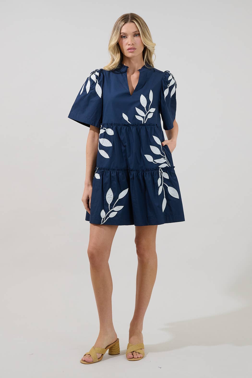 Dixie Split Neck Shift Dress