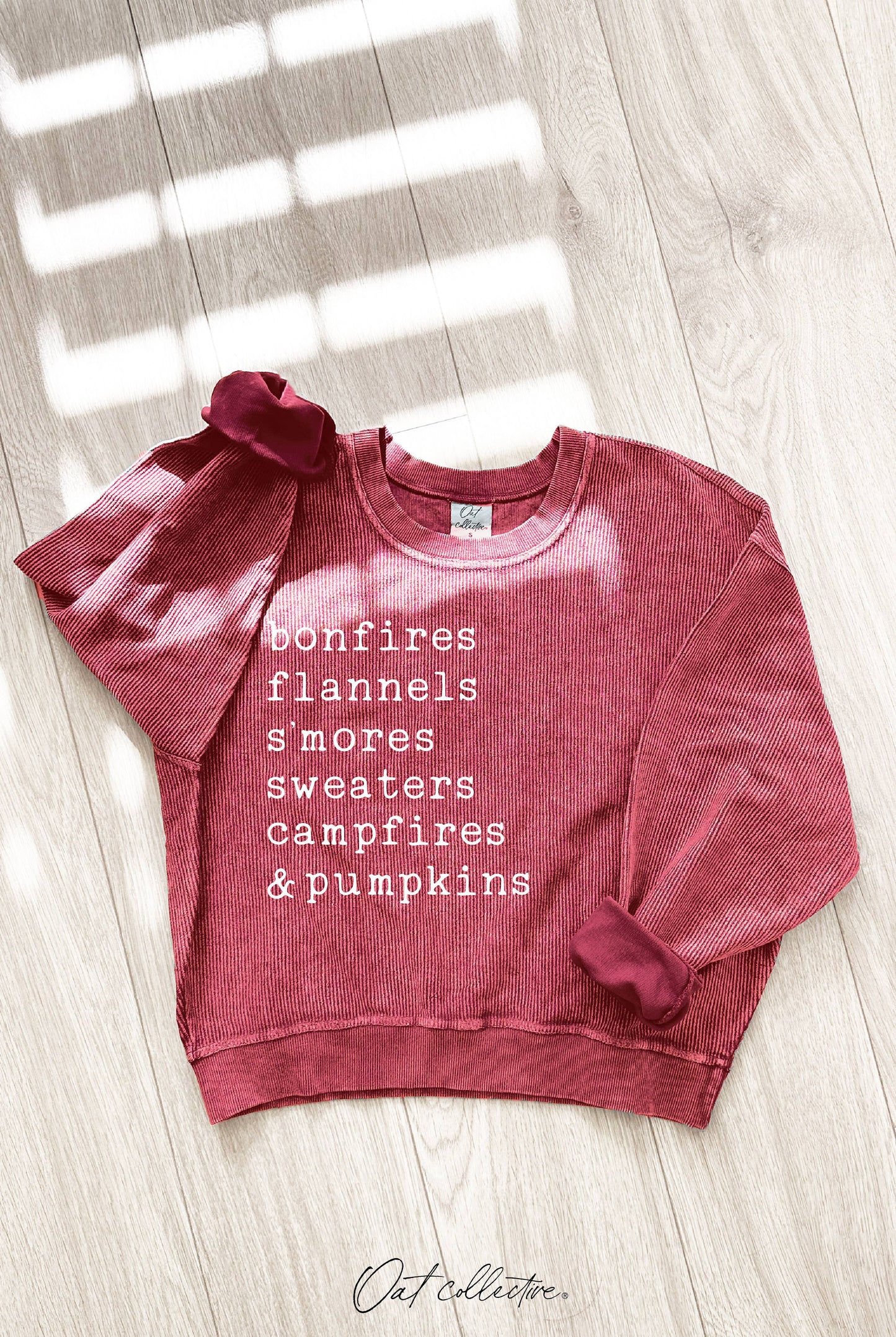 BONFIRES FLANNELS Cropped Thermal Vintage Pullover