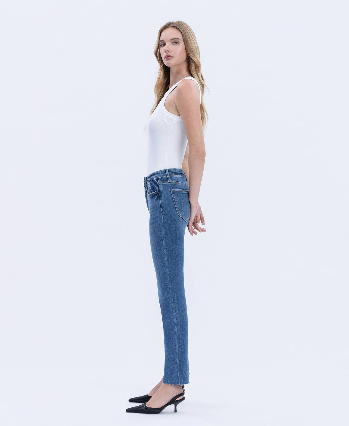 High Rise Slim Straight Jeans