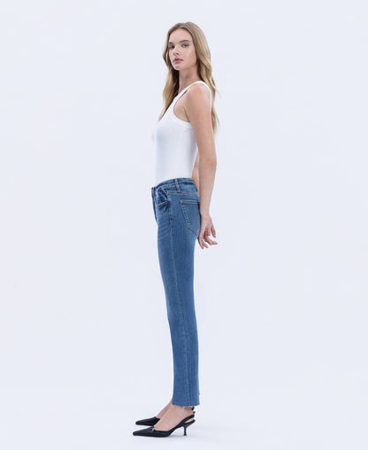 High Rise Slim Straight Jeans
