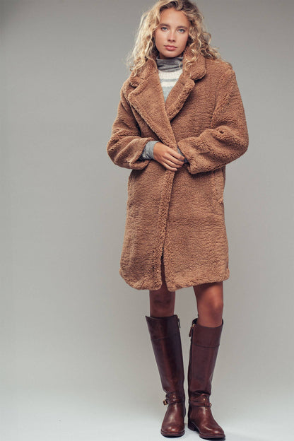 Cozy Longline Teddy Coat