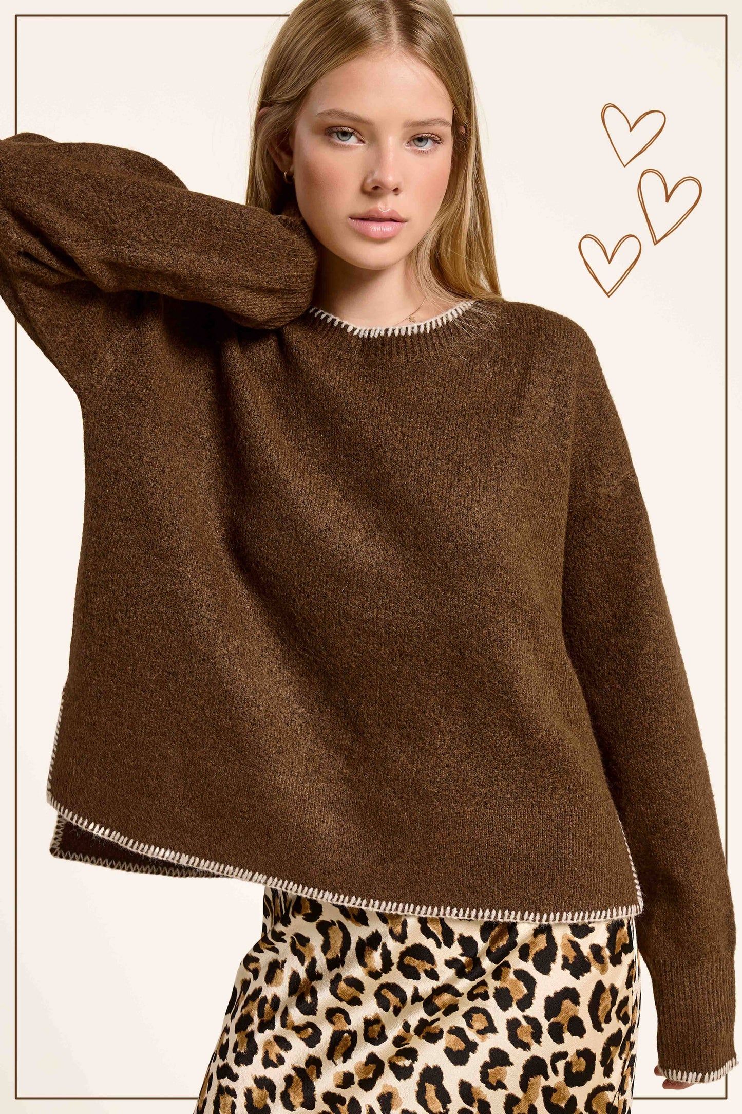 Contrast Stitch Sweater