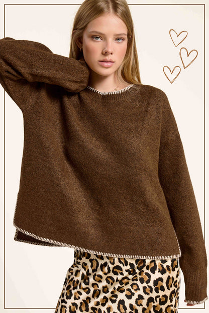Contrast Stitch Sweater