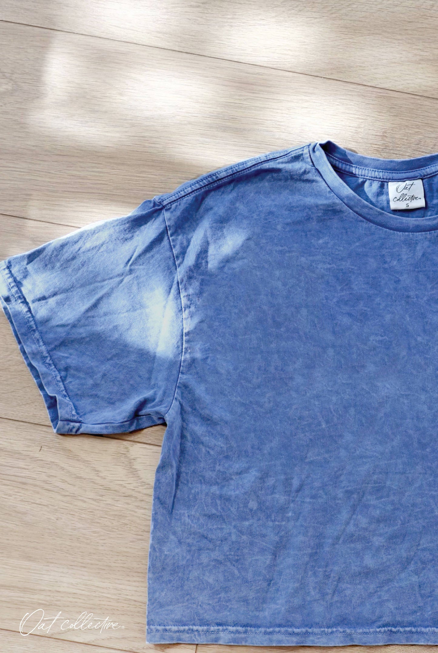 SEASHELLS ROW Cropped Mineral Washed Graphic Top