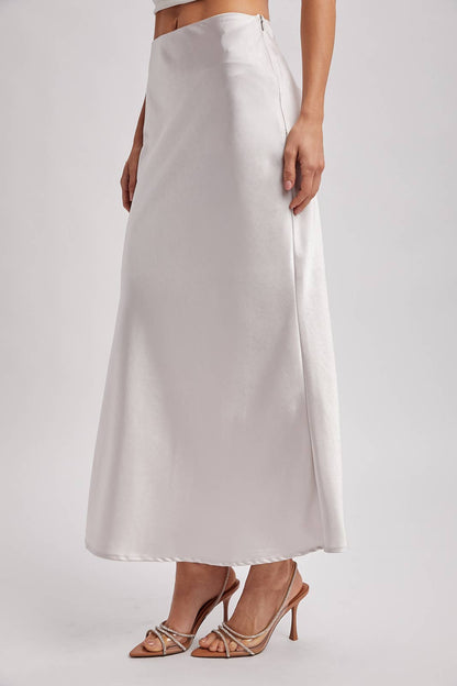 SATIN MIDI SKIRT