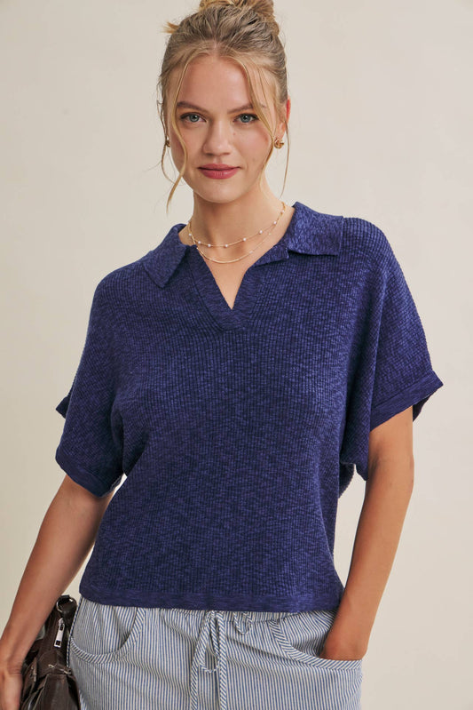 Relaxed Slub Rib Dolman Sweater