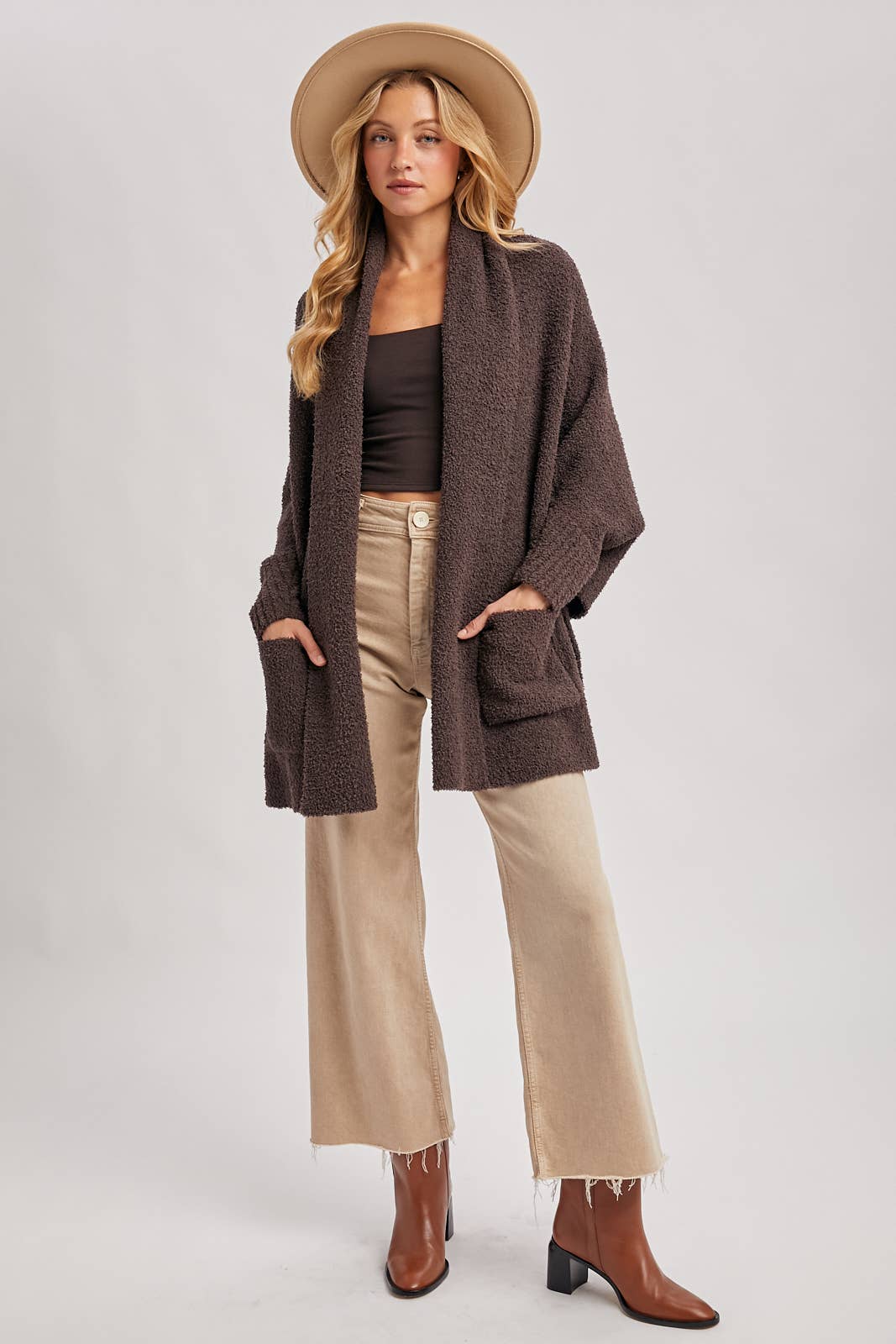 Blanket Wrap Boucle Knit Cardigan