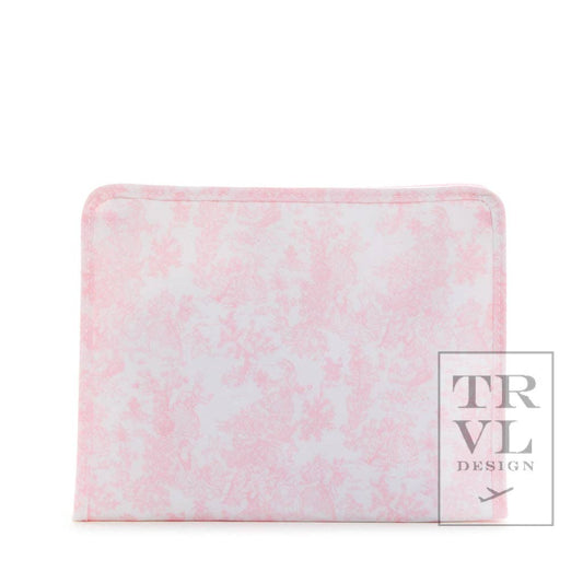 Roadie Large - Bunny Toile Pink Zip Pouch