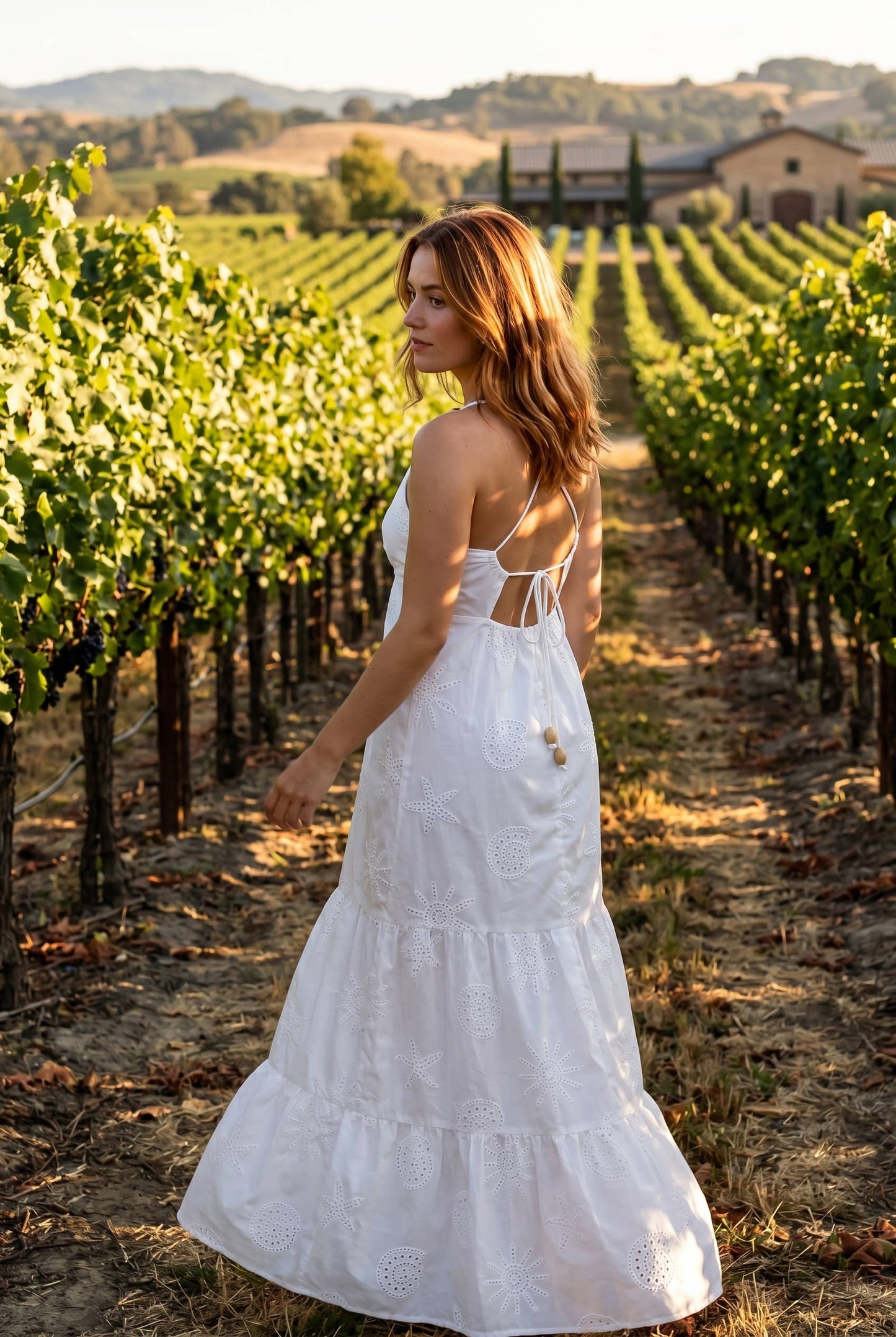 Eyelet Embroidery Cut-Out Maxi Dress