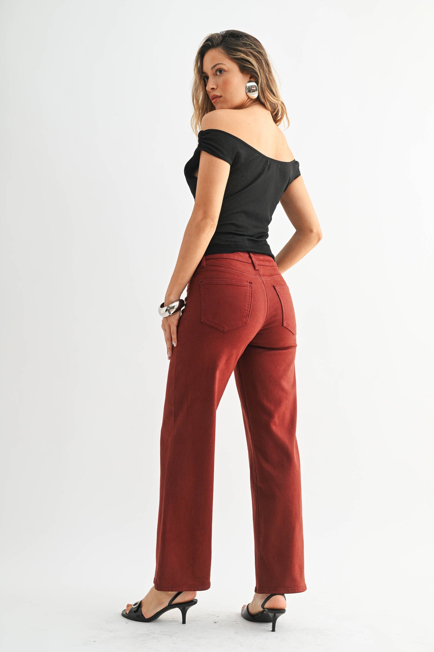 Dk Red Utility Pocket Relaxed Jean