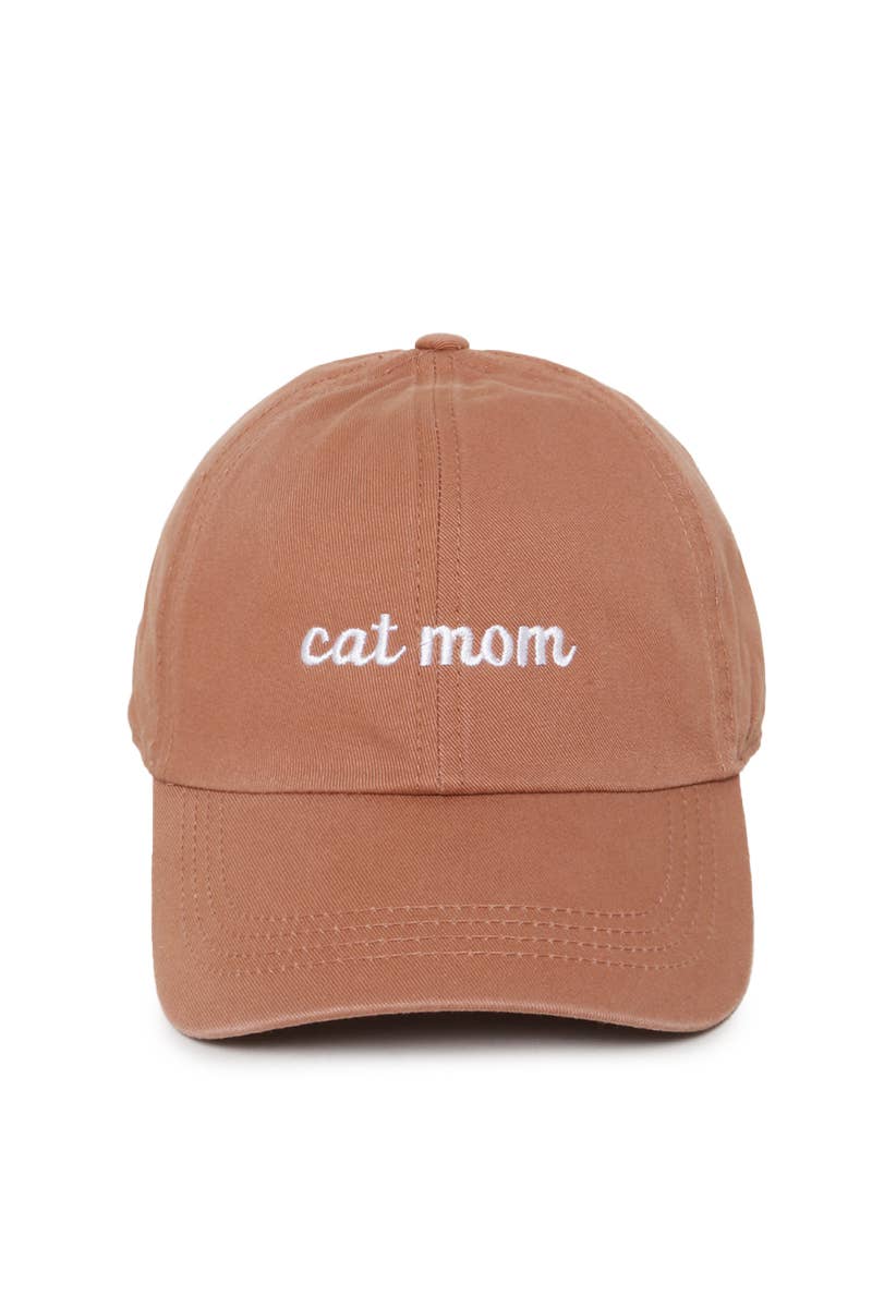 CAT MOM embroidery Baseball Cap