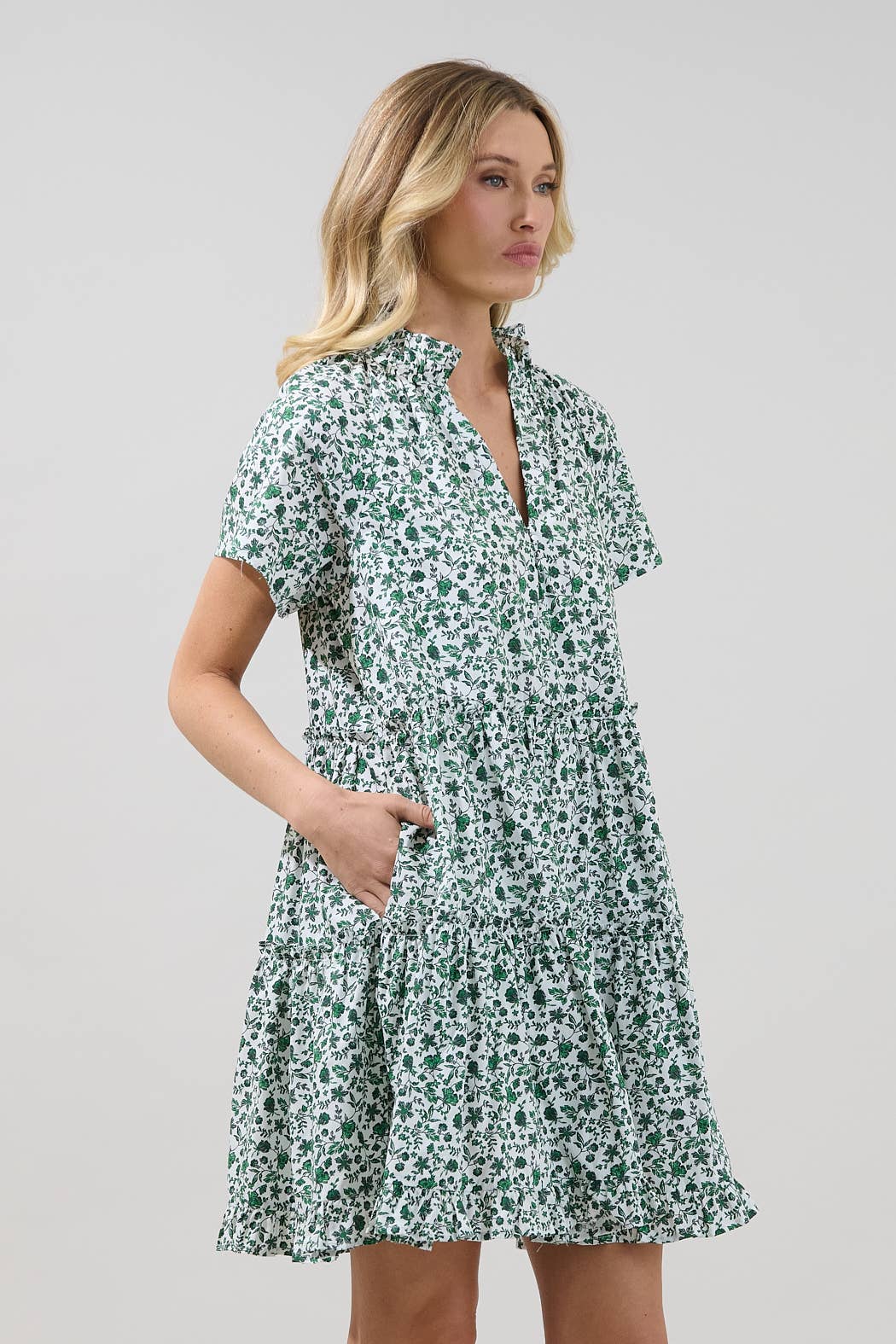 Pallas Poplin Tiered Mini Dress