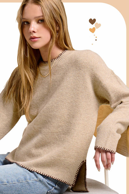 Contrast Stitch Sweater