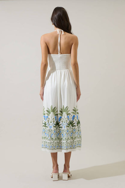 Senara Floral Halter Midi Dress
