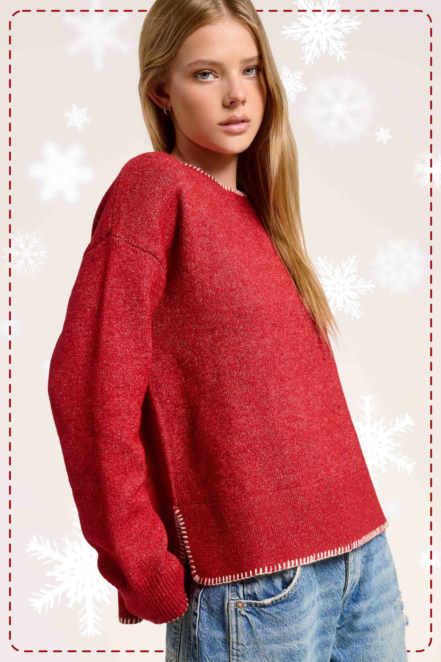 Contrast Stitch Sweater