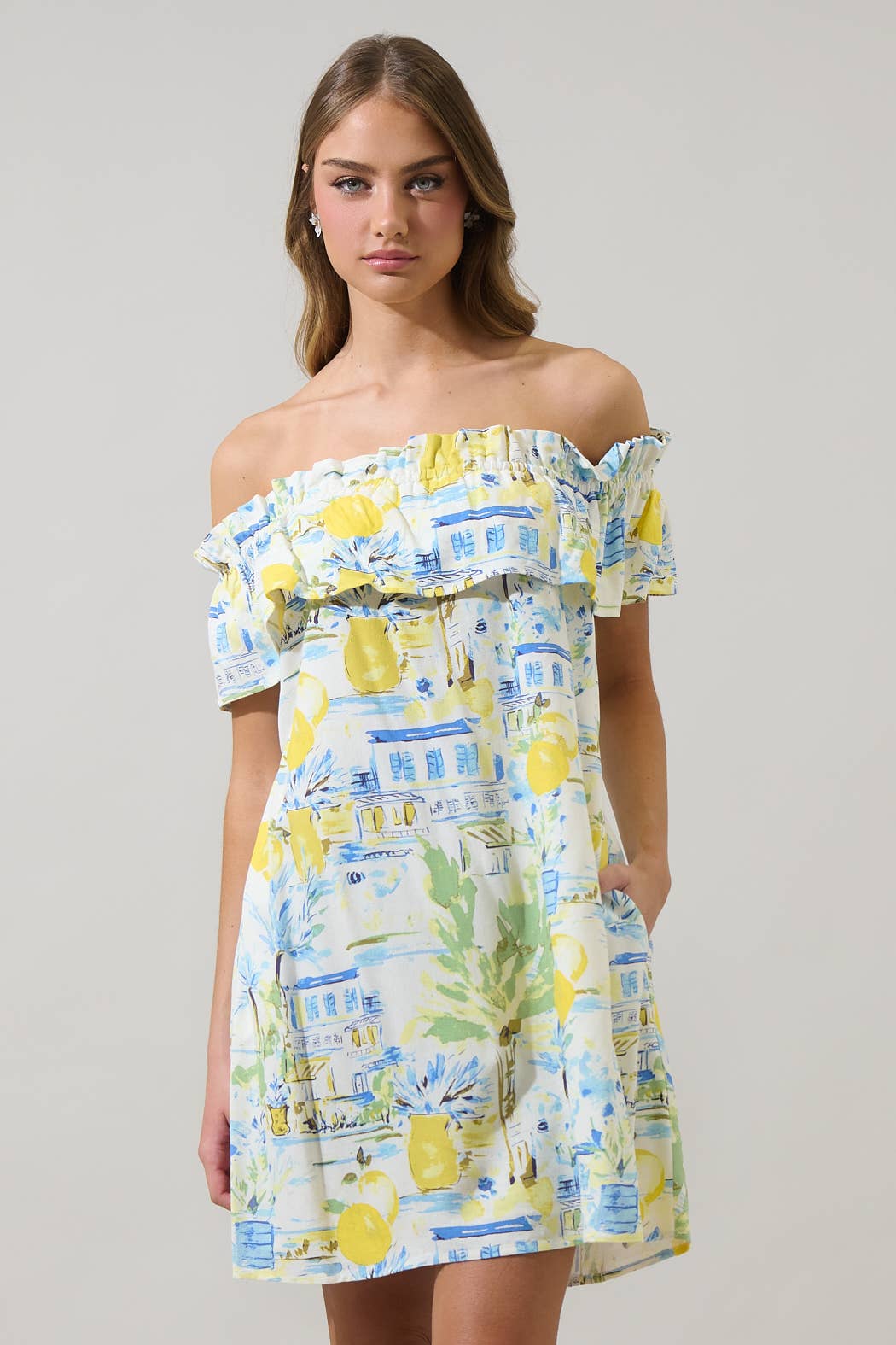 Amalfi Coast Valena Ruffle Mini Dress