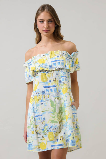 Amalfi Coast Valena Ruffle Mini Dress