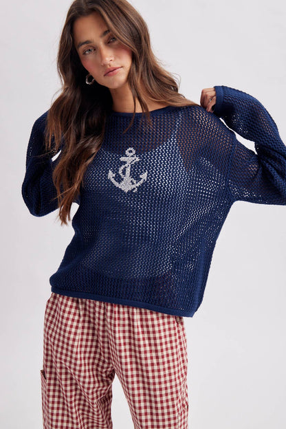 Sailor Anchor Open Knit
