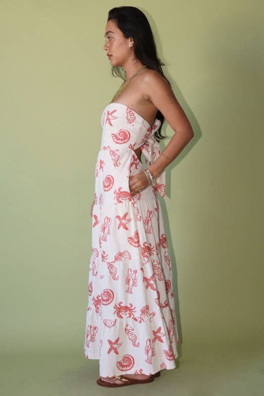 Strapless Seashell Maxi Dress