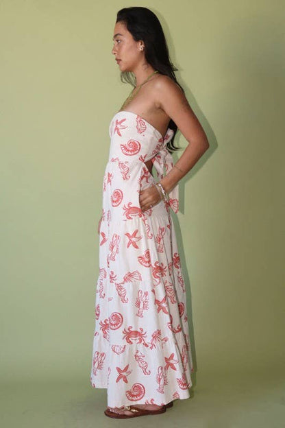 Strapless Seashell Maxi Dress