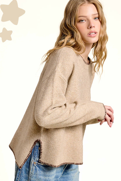 Contrast Stitch Sweater
