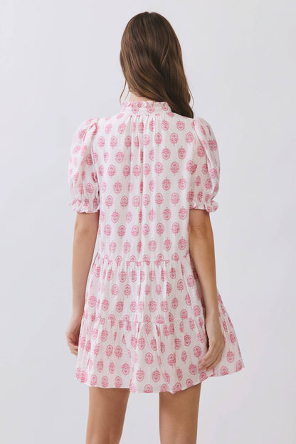 Floral Print Puff Sleeve Mini Dress