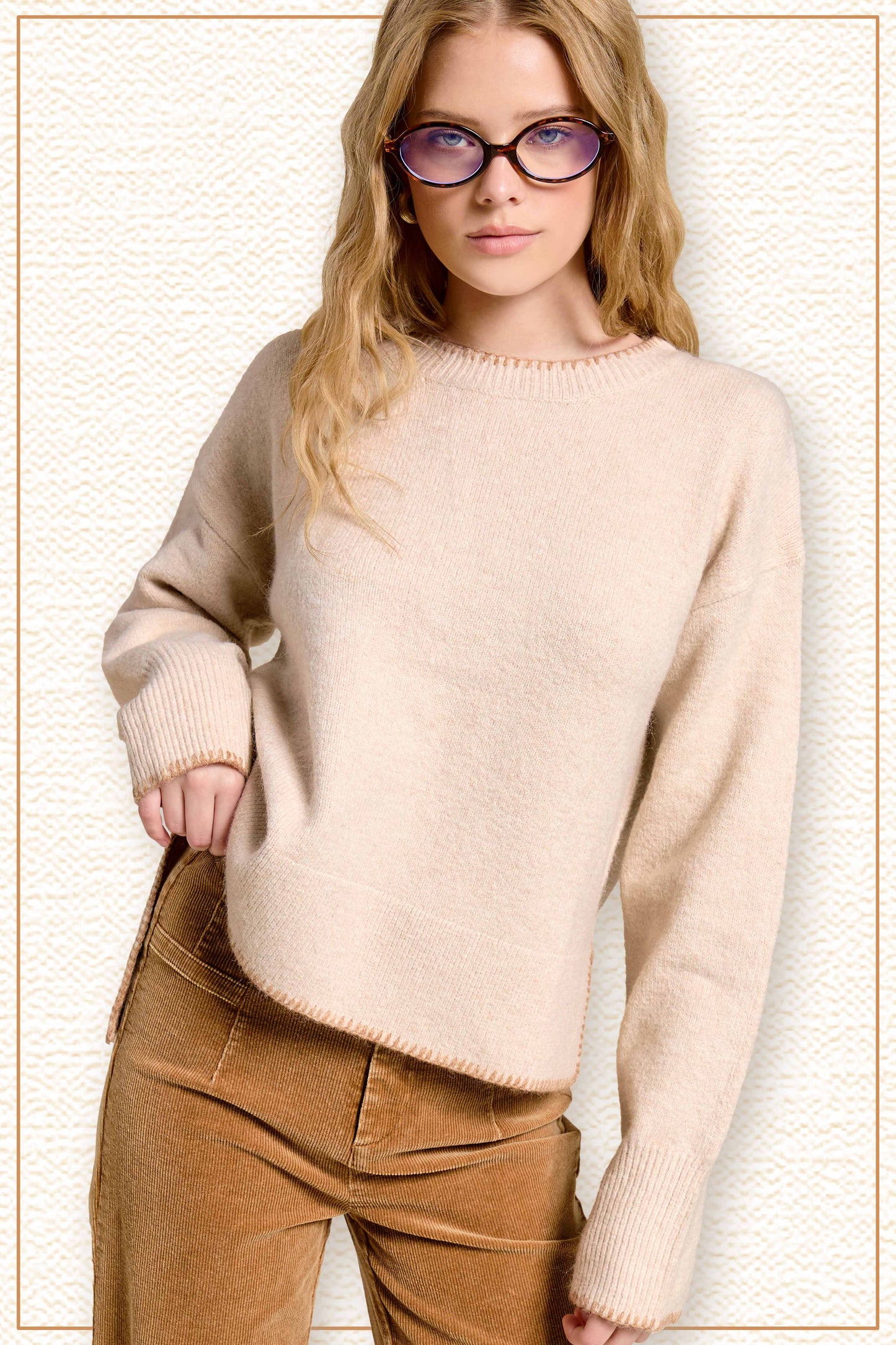 Contrast Stitch Sweater