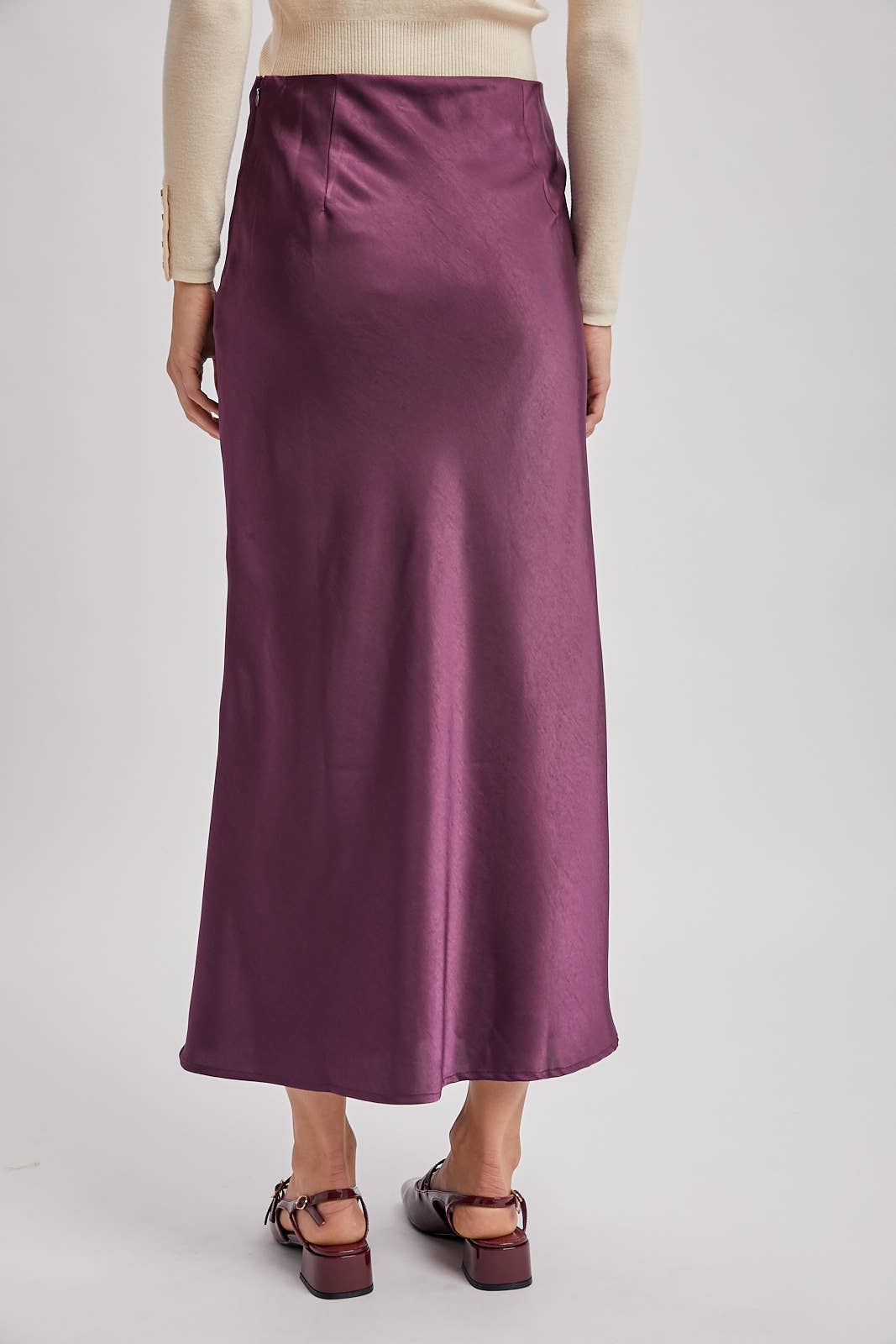 SATIN MIDI SKIRT