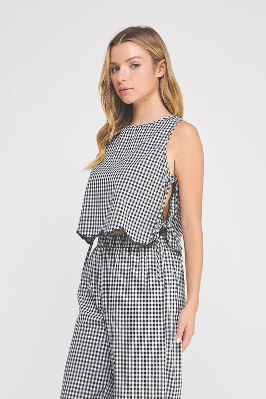 Woven Gingham Tank