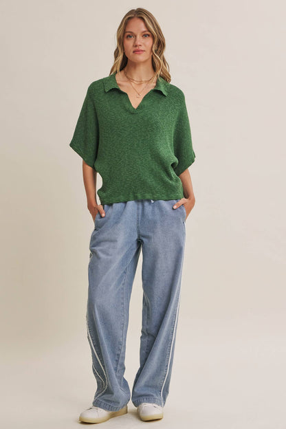 Relaxed Slub Rib Dolman Sweater